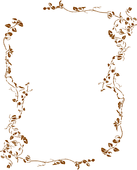 Brown Floral Border Free Png Image - Floral Border Clip Art (480x596)