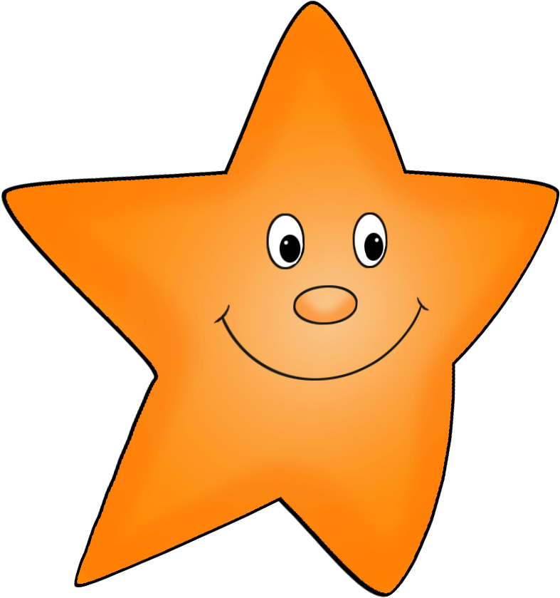 Orange Flying Star Drawing - Clip Art (893x983)
