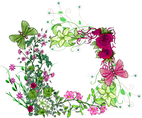 Marcos Con Flores Para Imprimir Gratis - Cadre Fleurs Et Papillons (500x410)