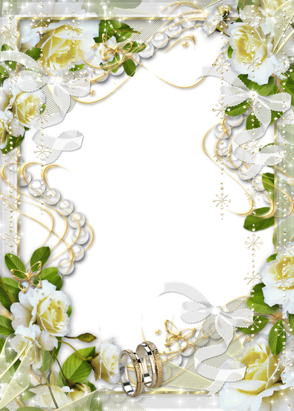 White Flower Frame Png Clipart - Wedding Flowers Png (572x800)