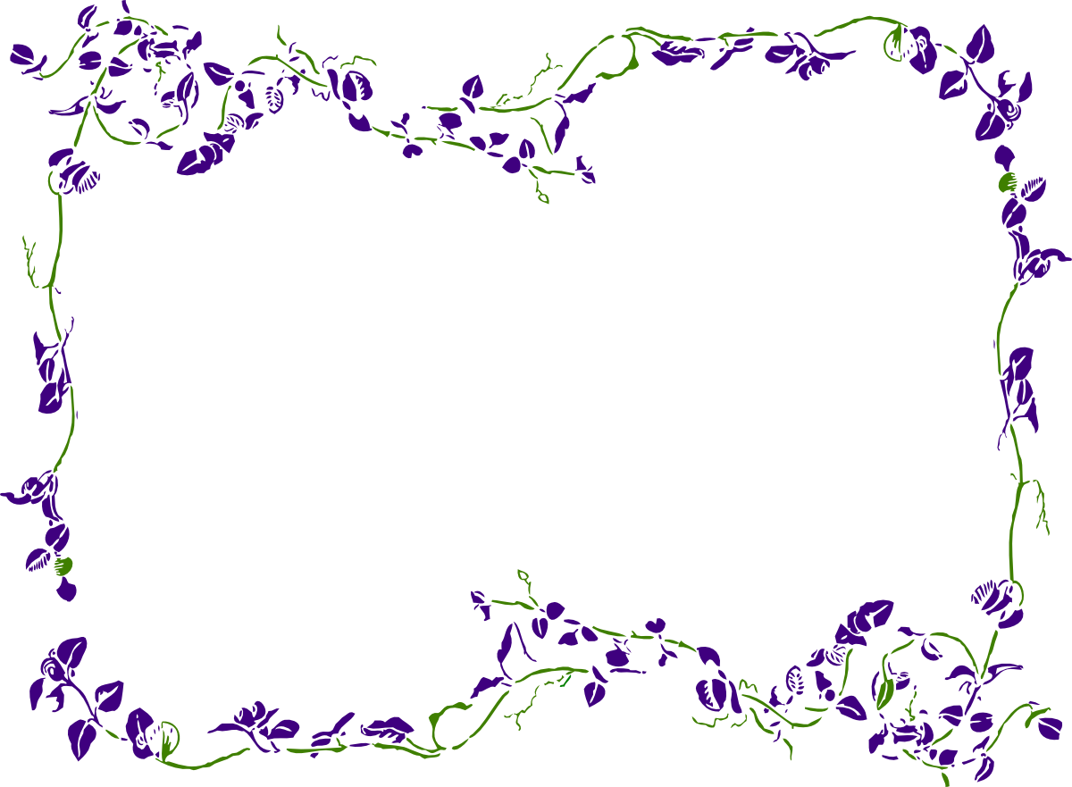 Purple Floral Border Clipart - Floral Border Clip Art (1200x881)