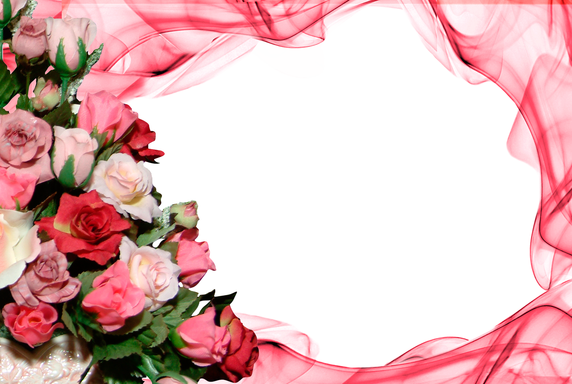 Marcos Para Fotos - Rose Background Frame (1945x1305)