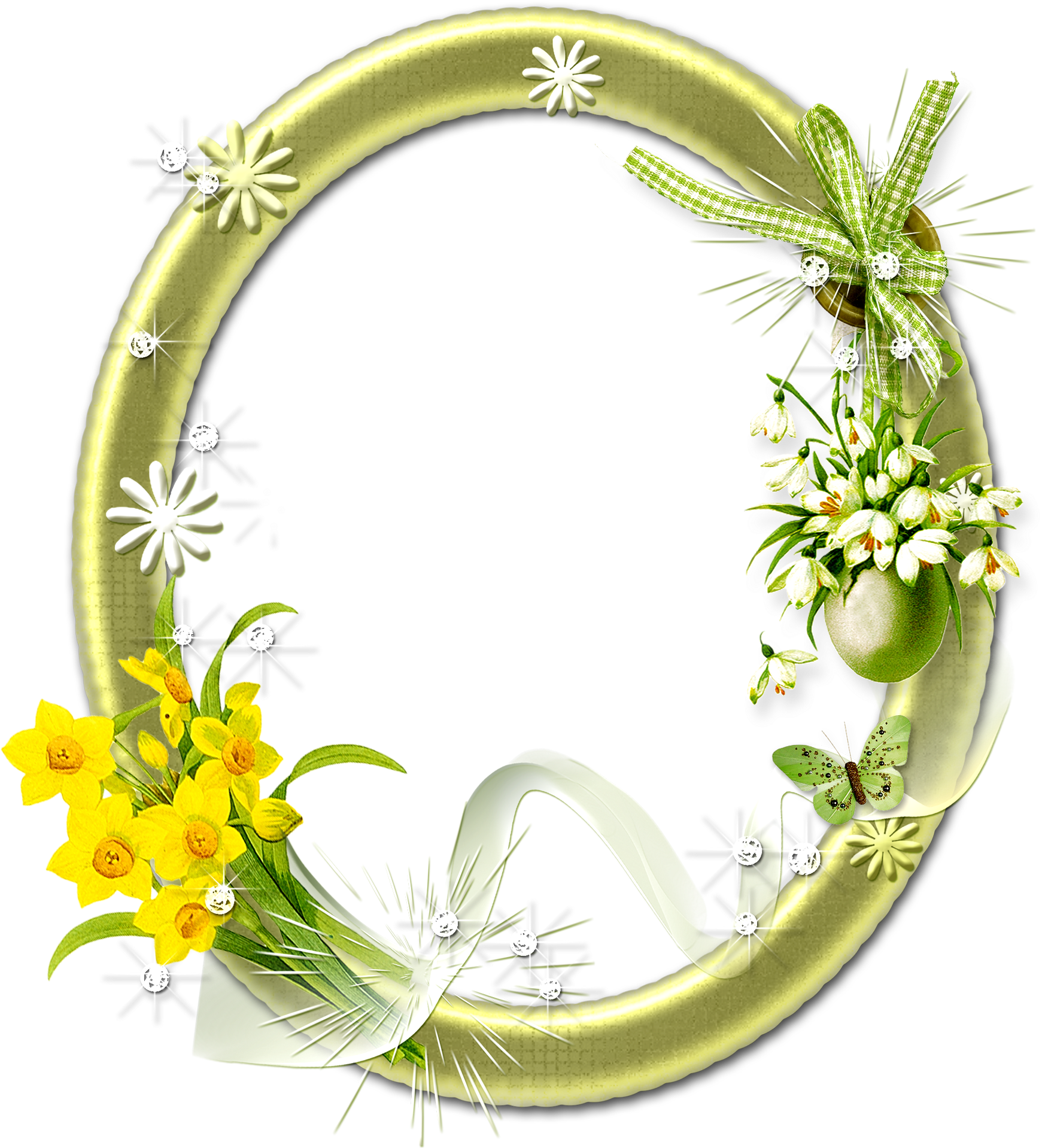 Cute Oval Flower Frame Png - Frame With Flowers Png (1800x2000)