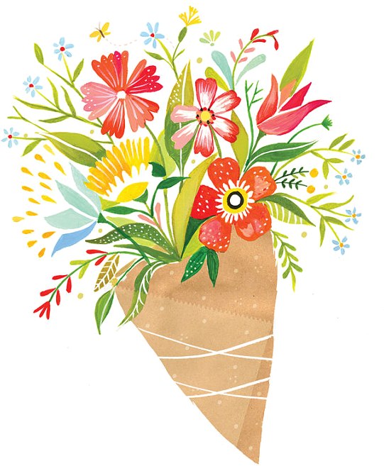 Bouquets De Flores Pinterest - Flower Bouquet Watercolor Png (570x713)