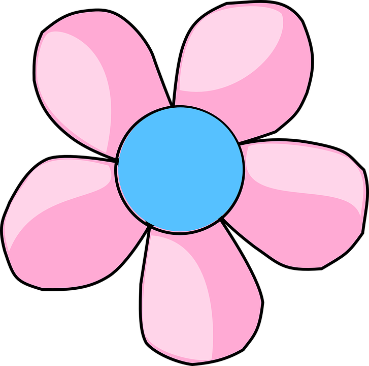 Five Clipart Flowery - Flower With Five Petals Clipart (727x720)