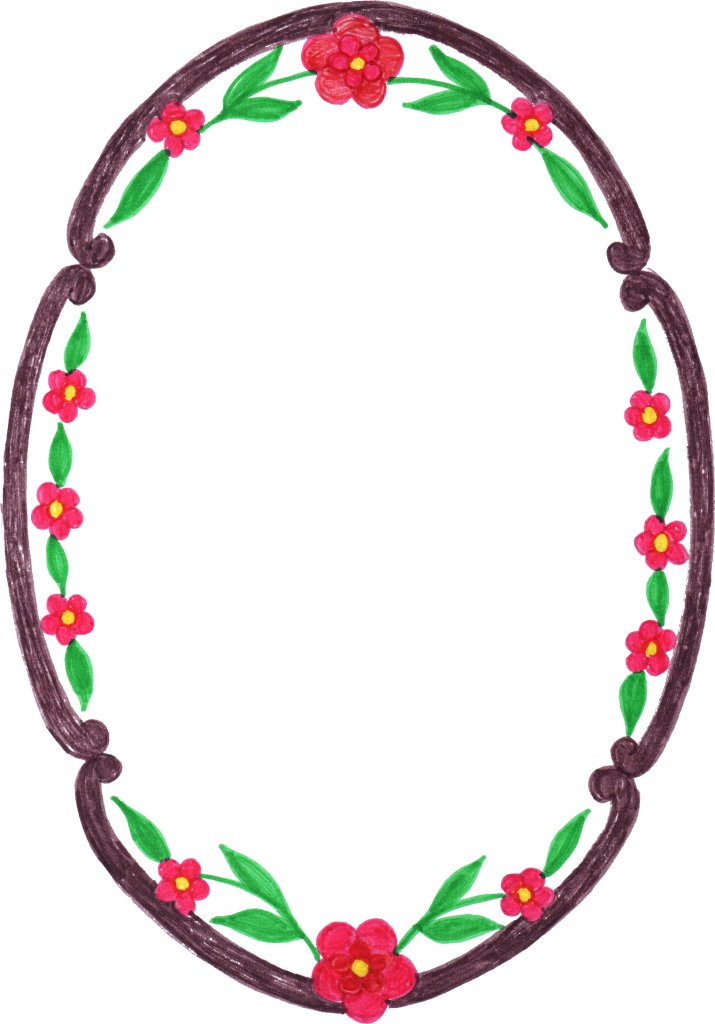 1442 × 2069 Px - Flower Frame Oval (715x1024)