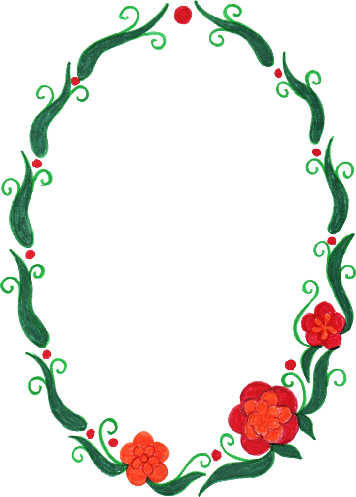 10 Oval Flower Frame - 10 Oval Flower Frame (735x1024)