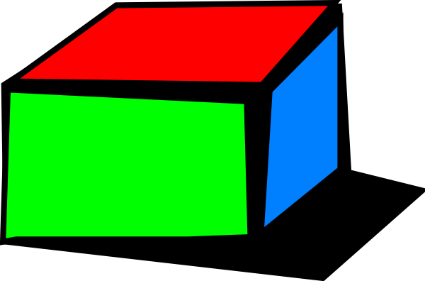 Colored Box With Shadow Clip Art - Clip Art (600x396)
