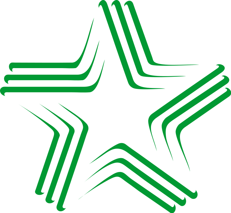 Green Gradient Star With Stripes Clip Art At Clker - Best Clip Art Logo (800x738)