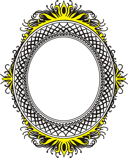 Medieval Frame, Flower, Round, Border, Free, Shape, - Bingkai Undangan Oval Png (608x750)