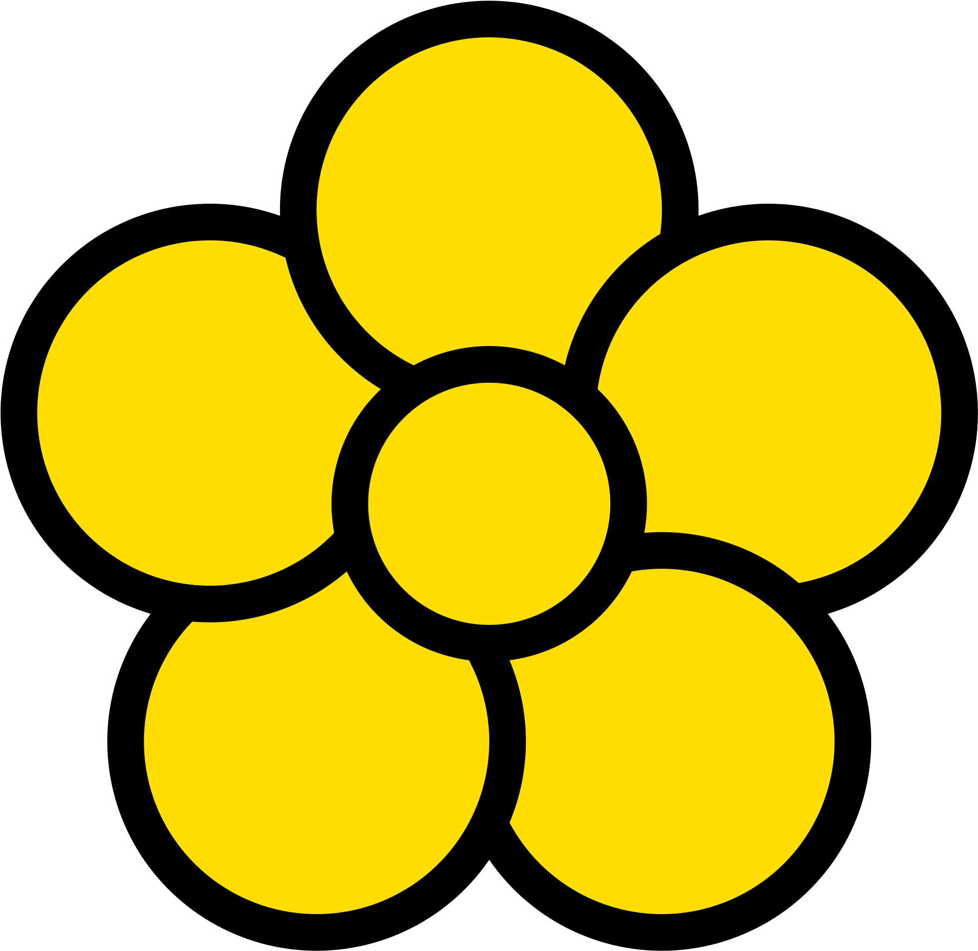 Five Clipart Petal - Flower With 5 Petals (2000x1942)