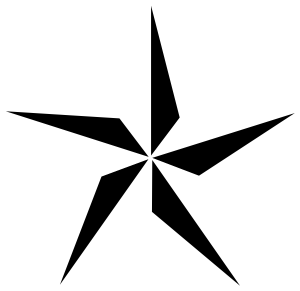 Texas Star White Clip Art - Star Logo Black And White (600x582)