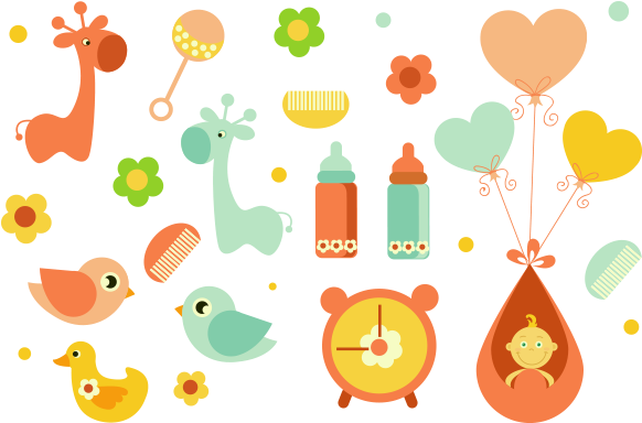 Baby Toys And Objects Free Vector Iconspng Graphic - Çocuk Plaj Havlusu-013 (1200x628)