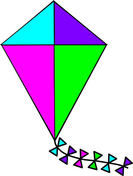 Bright Colors Kite Svg Clip Arts 450 X 598 Px - Kite Clipart (450x598)