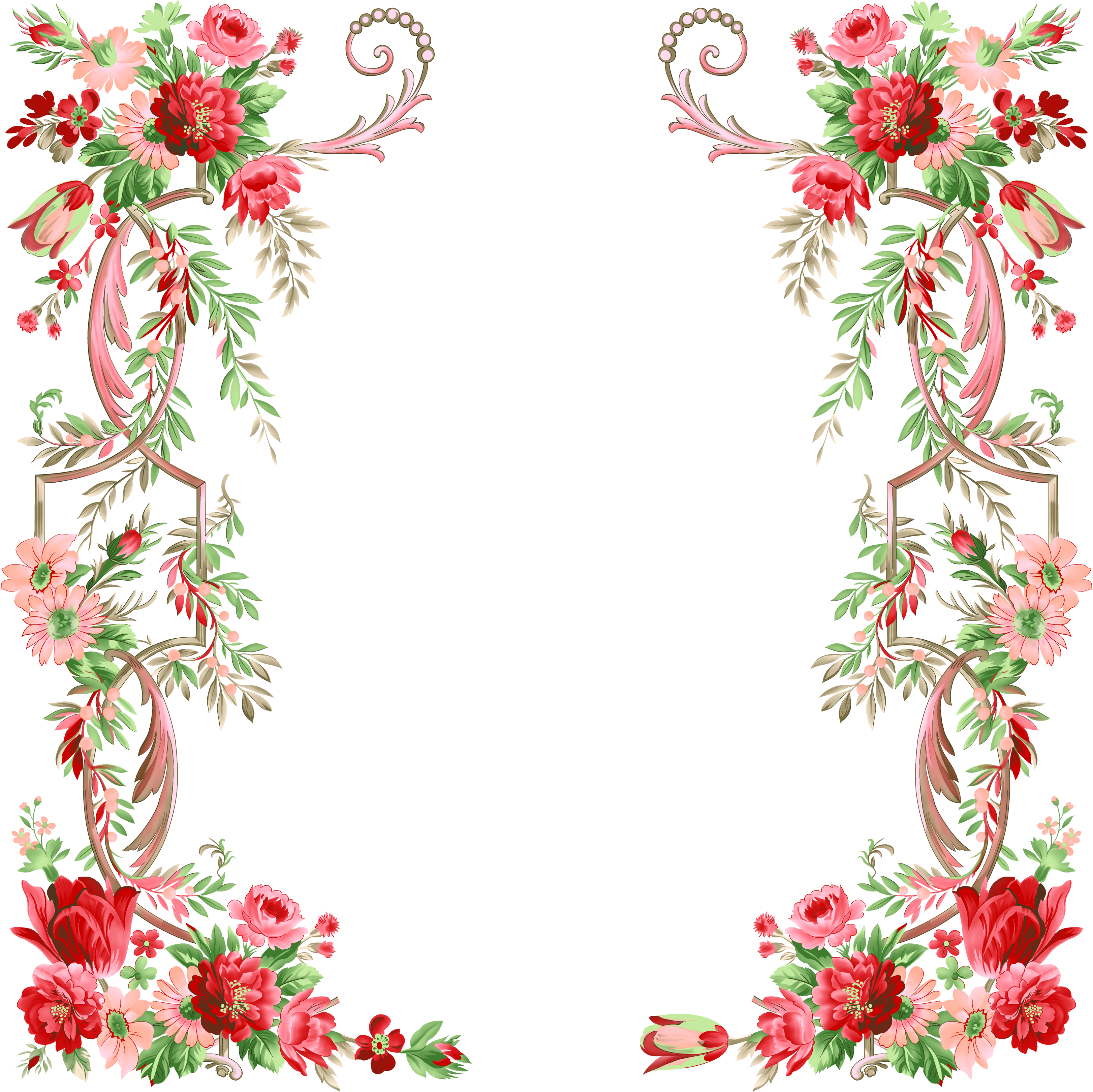 Flower Graphic Design - Border Designs Png Hd (3244x3240)