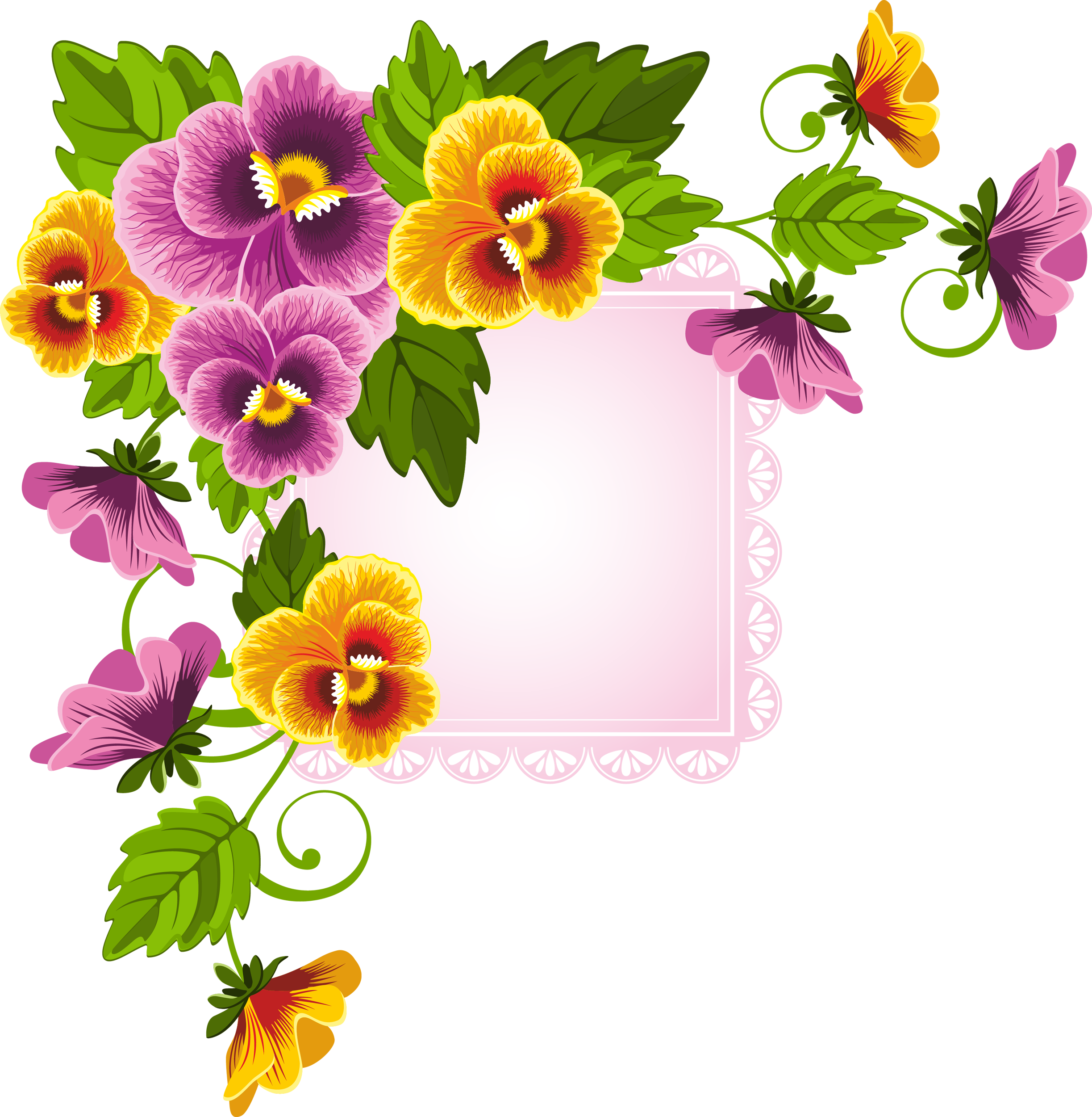 Flower Floral Design Stock Photography - Paper Border Design Of Flowers (2446x2500)