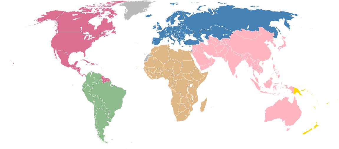 Fifa World Map Vector Graphic Of Confederation Members - World Map Black And White Printable (1200x1200)