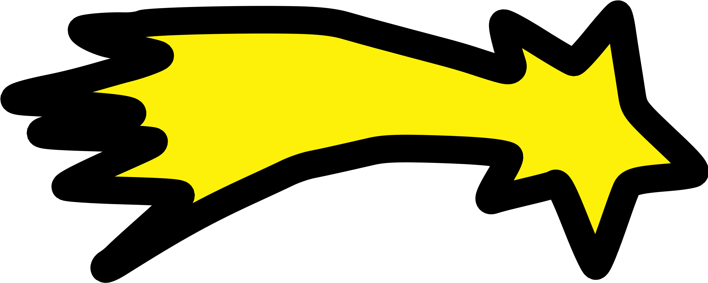 Shooting Star With Outline - Clip Art Shooting Star (2400x2400)