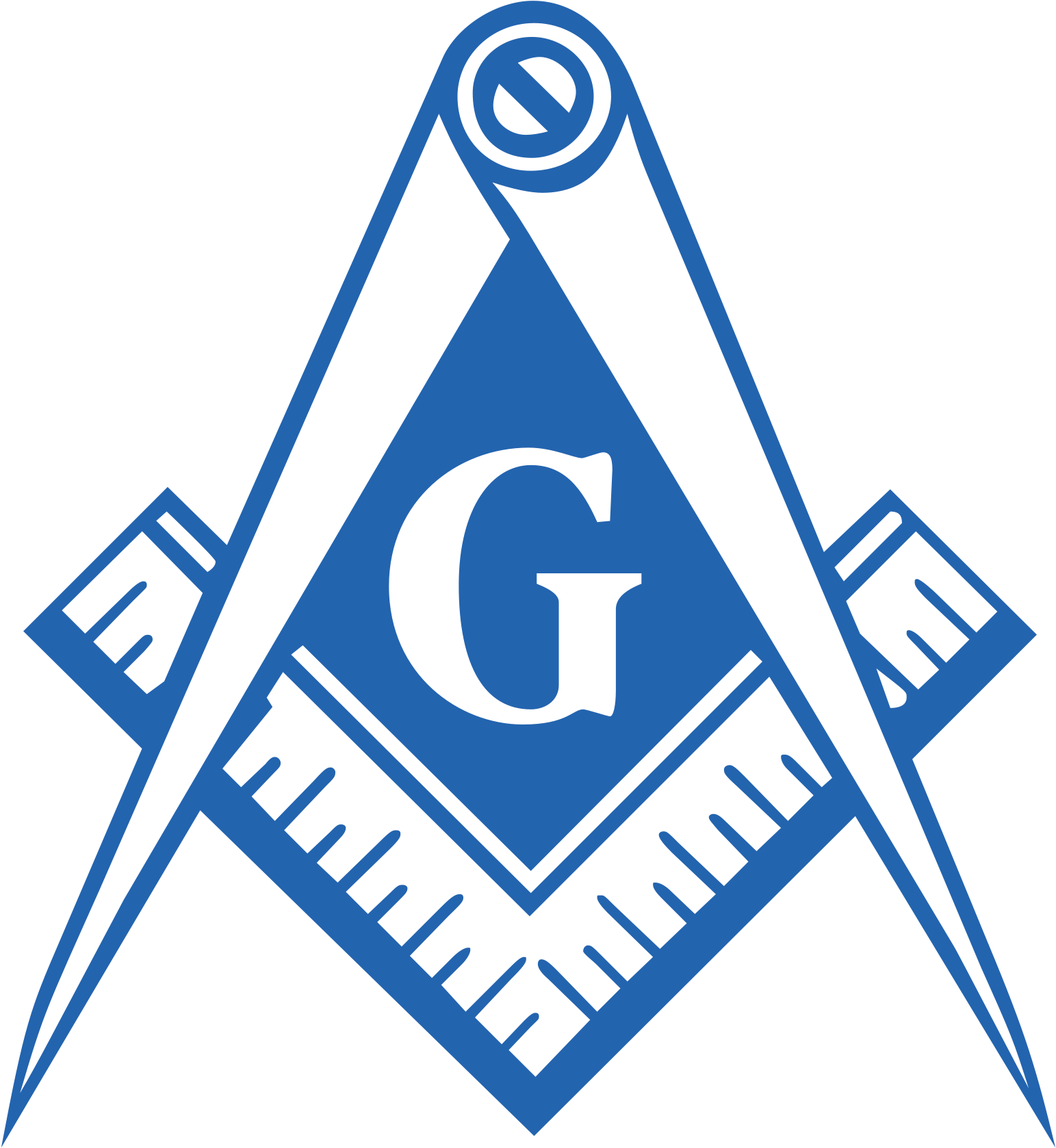 Masonic Compass And Square - Freemason Sign Without G (1579x1741)