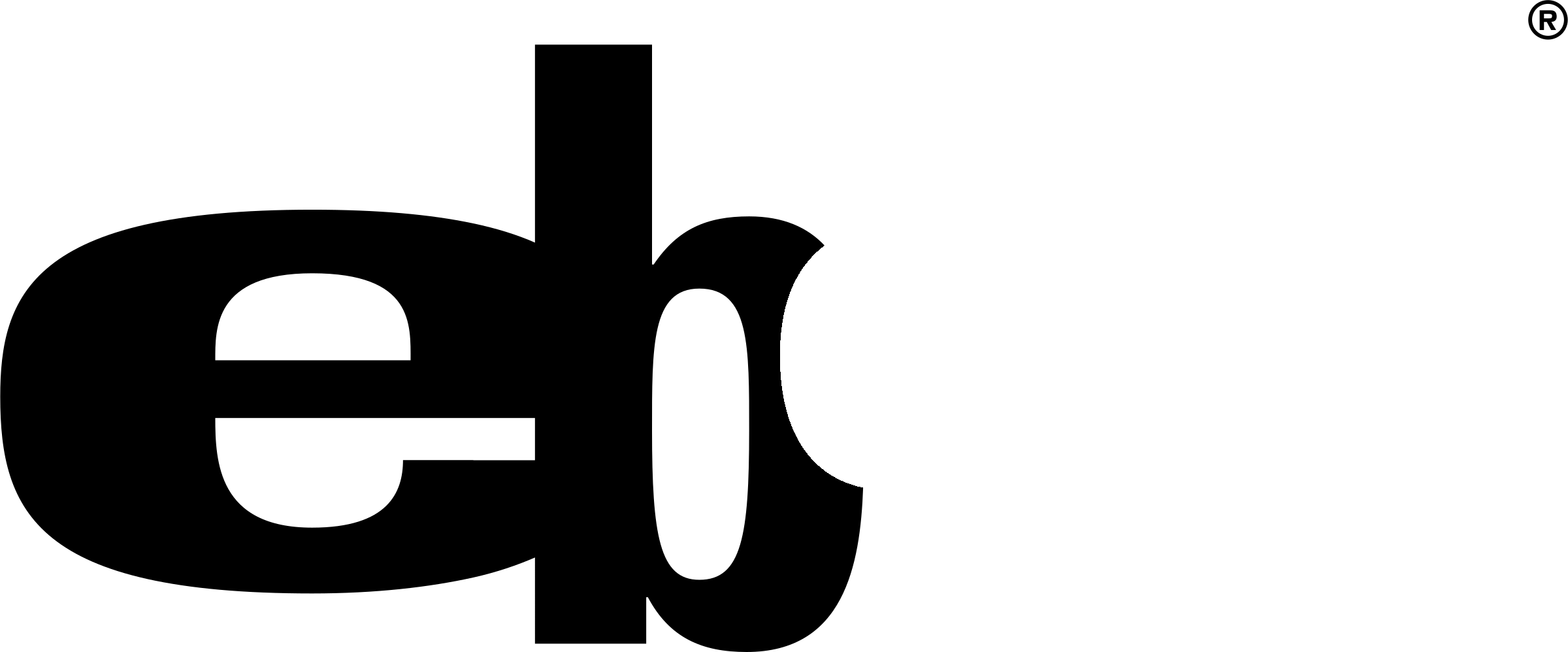Ebay Logo Black And White - Logo Con Una Ey (2400x998)