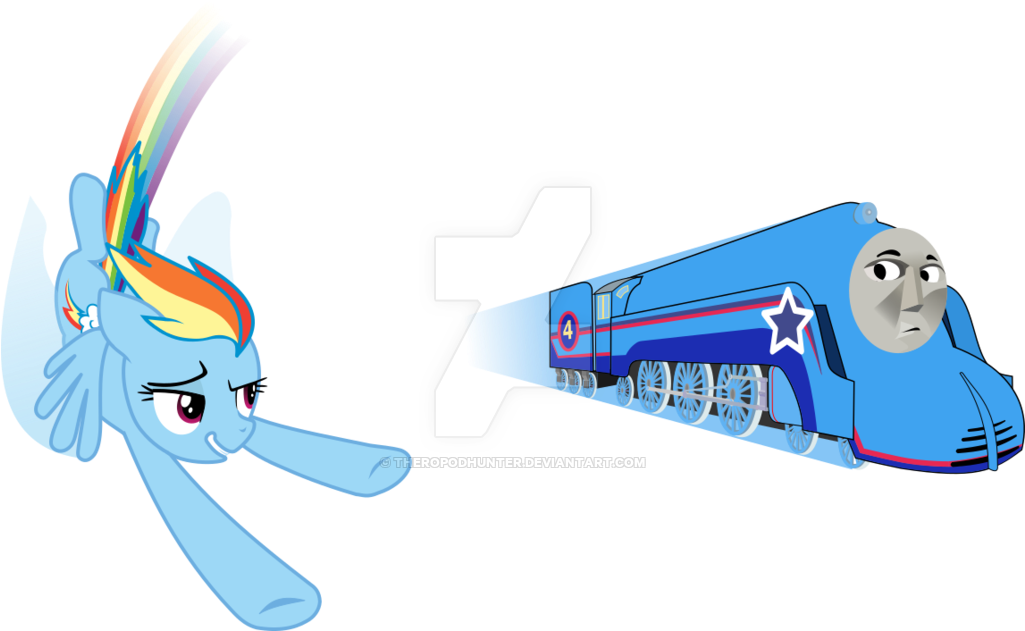 Rainbow Dash Vs 'shooting Star' Gordon - Thomas And Friends Shooting Star Gordon (1024x638)