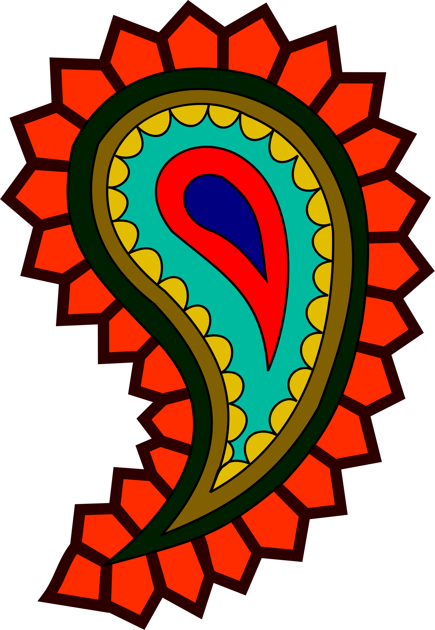 Colorful Clipart Paisley - Paisley Transparent Png (555x822)