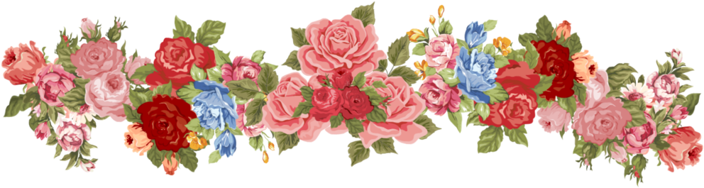 Floral Border - Flowers Bath Mat - 17" X 24" By Haroulita (1000x270)