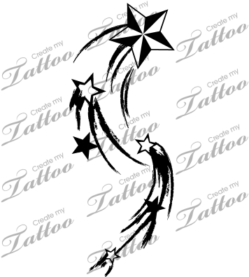 Shooting Stars - Cross With Cancer Ribbon Tattoo (400x400)