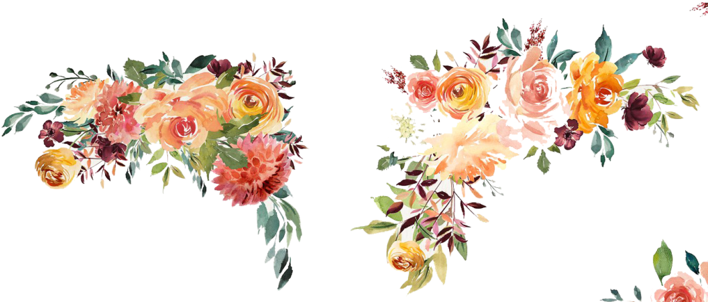 Watercolor Floral Borders Png - Transparent Background Floral Border (1024x433)