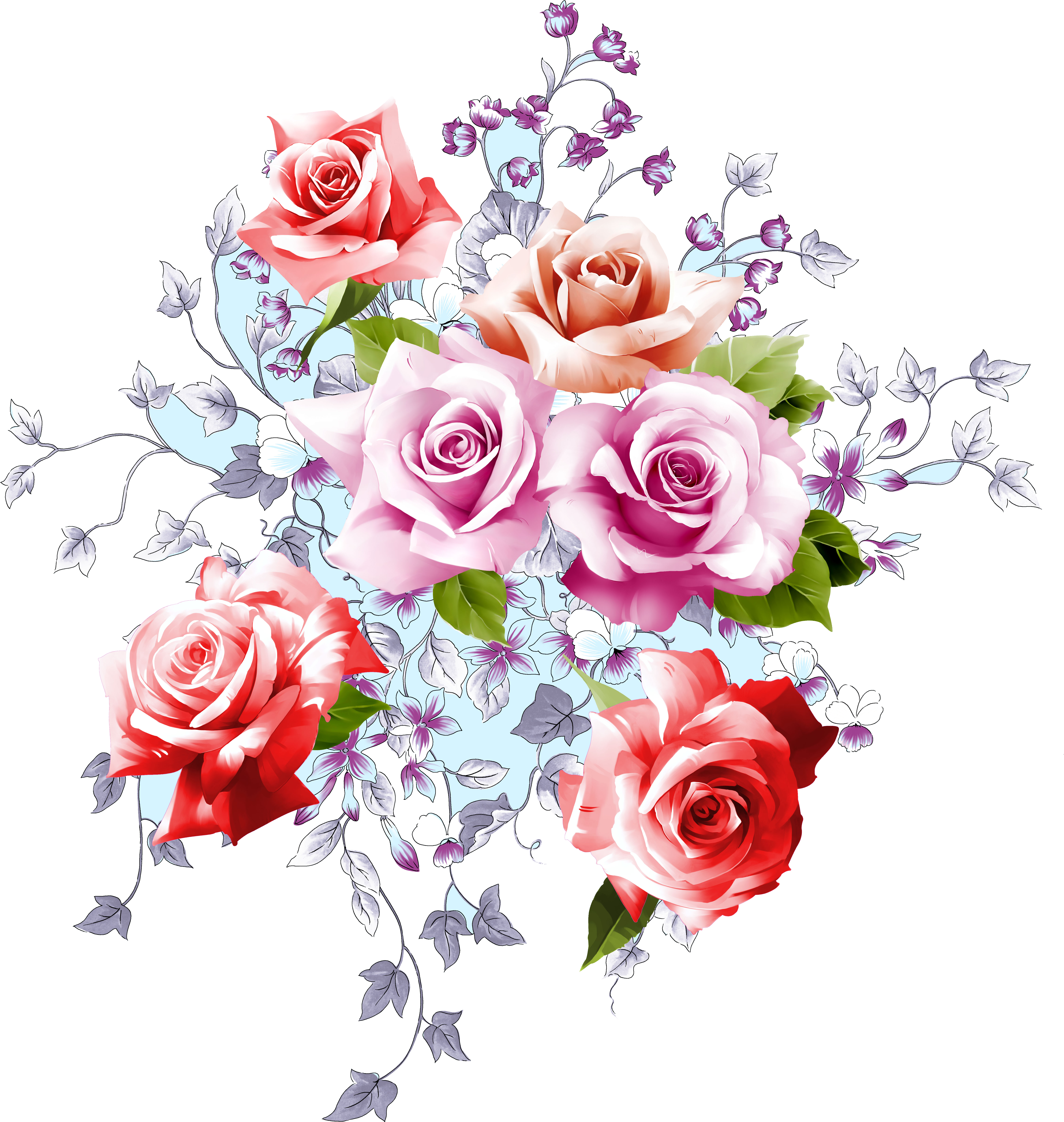 Flower Illustration - Illustration Flower - Flowers Png Images Hd (6465x7088)