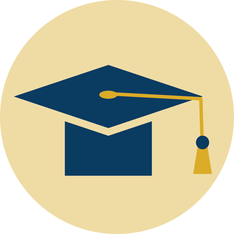 Graduation Cap Graphic Majors Icon - North Carolina Wesleyan College (802x802)