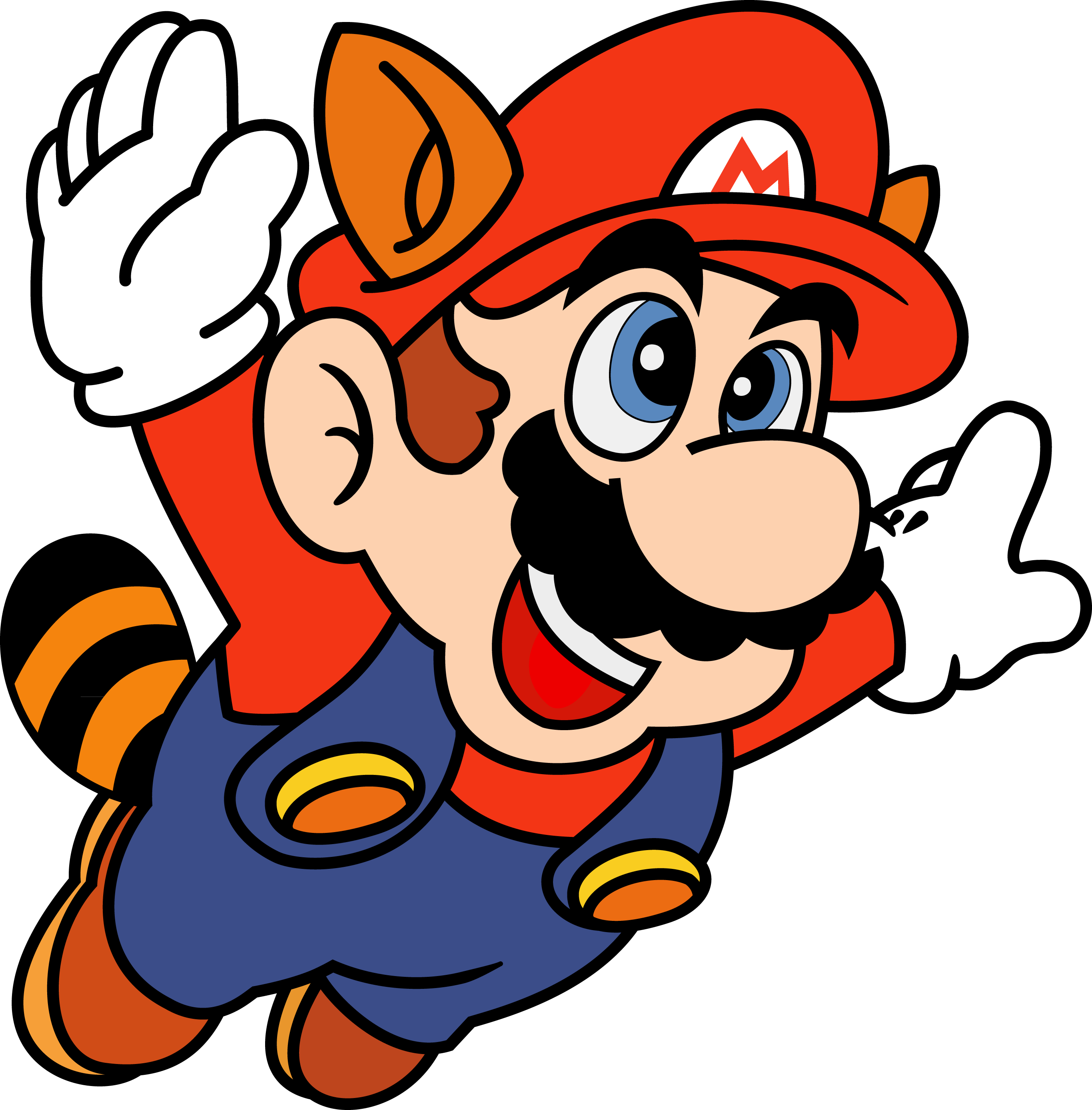 Mario, Flying With A Raccoon Suit - Super Mario Bros 3 Png (2731x2776)