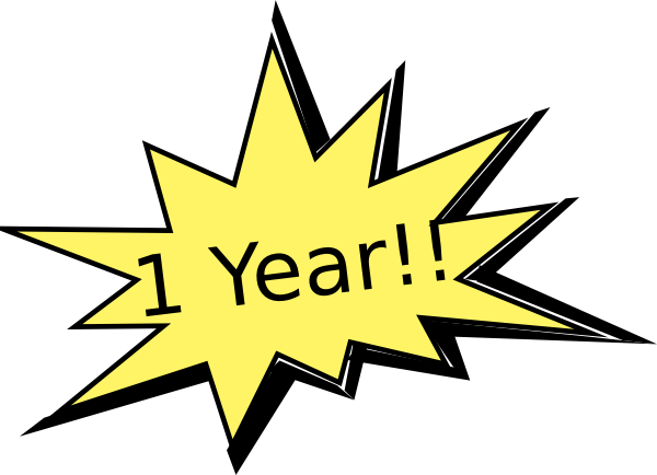 One Year Clipart (600x434)