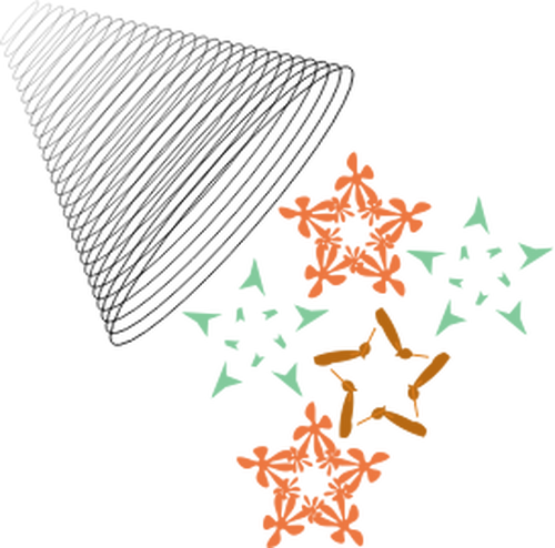 Vector Graphics Of Abstract Lamp And Snowflakes - Illustration (500x494)