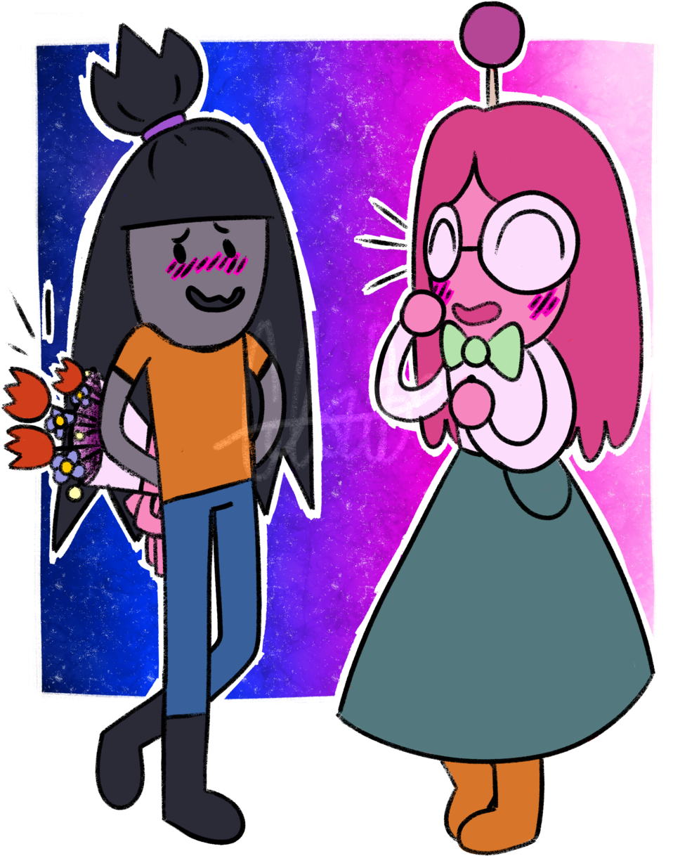 Rock Star Girl And Lollipop Girl By Morronsoup - Cartoon (1024x1280)