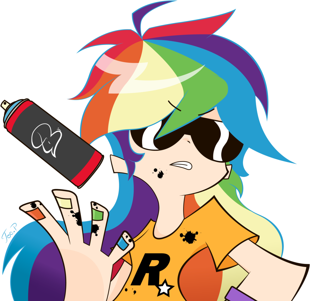 Joemasterpencil, Human, Humanized, Panty And Stocking - Panty And Stocking Rainbow Dash (1013x1024)