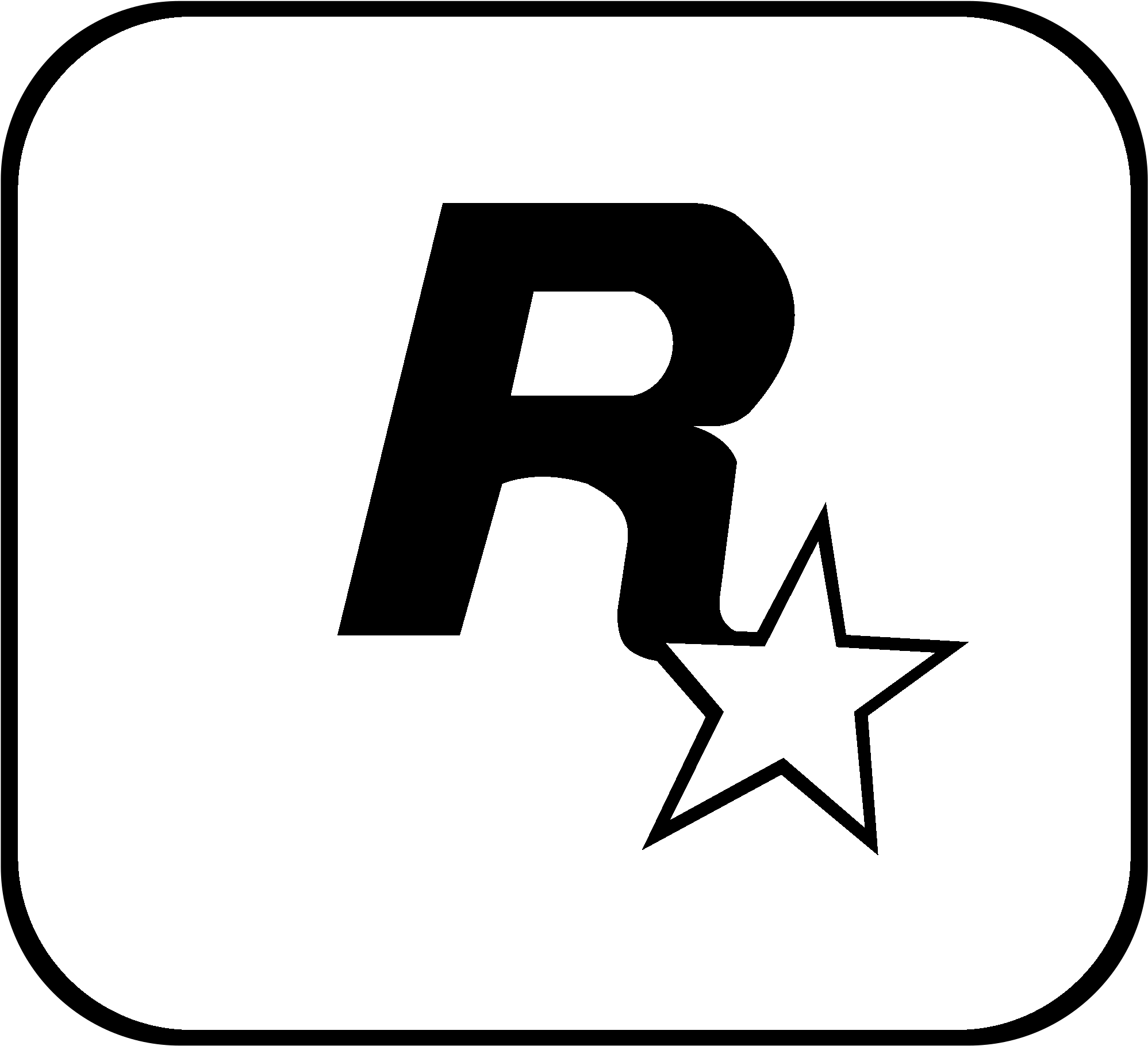 Rockstar Logo Black And White - Rockstar Games Logo Vector (2400x2400)