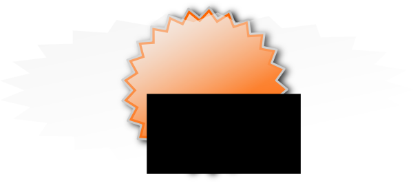 Orange Starburst Elongated Clip Art - Illustration (600x266)