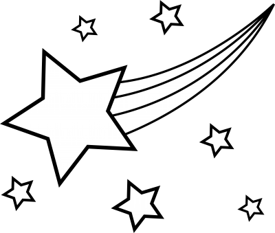 Shooting Star Clipart Clipartix - Shooting Star Coloring Page (800x678)