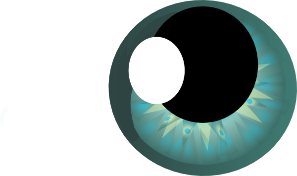 Teal Starburst Eye Clip Art - Clip Art (600x355)
