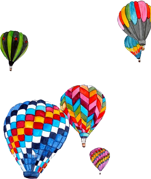 Drawn Balloon Transparent Tumblr - Hot Air Balloon Transparent (480x591)