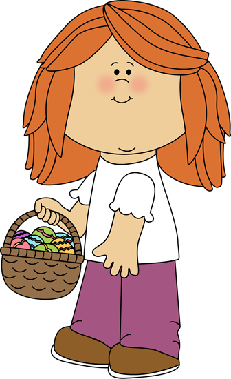 Girl Holding An Easter Basket - Girl With Basket Png (336x550)
