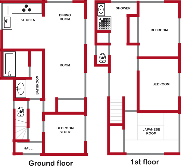 Beautiful Planos De La Casa Ikebukuro With Casa Tradicional - Plan Maison Traditionnelle Japonaise (600x563)