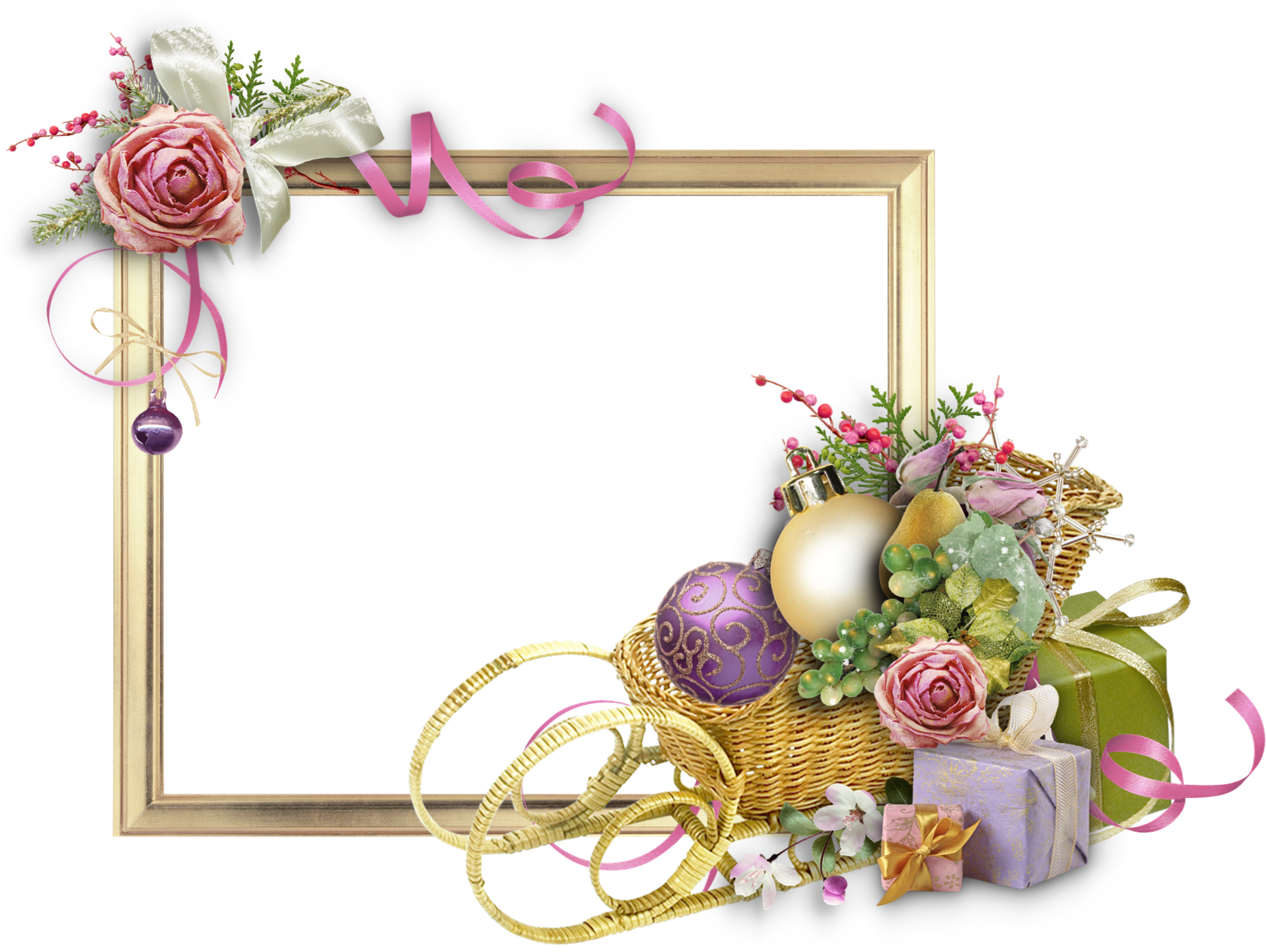 Picture Frames Flower New Year Floral Design - Picture Frames Flower New Year Floral Design (1629x1225)