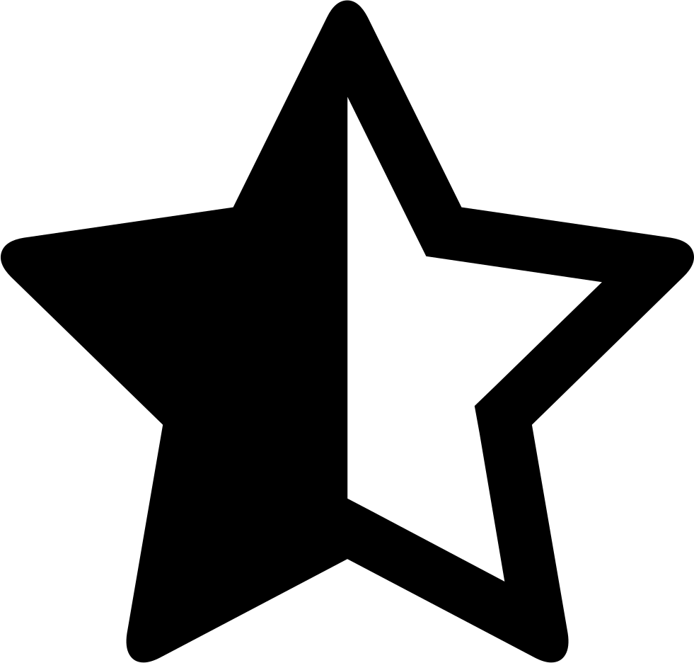 Star Half Empty Comments - Half Star Icon (981x936)