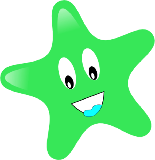 Star Clip Art Smiley Face With Eyes - Smiley Face Star Clipart (600x619)