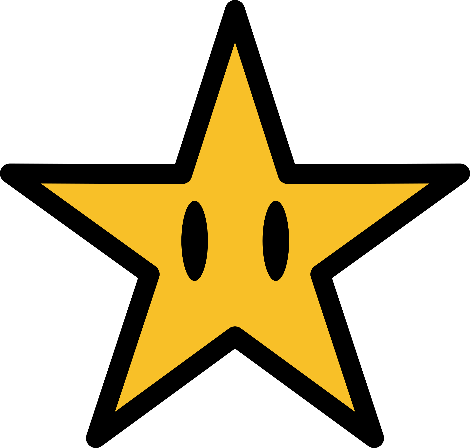 Star With Eyes - Mario Star Svg (1074x1024)