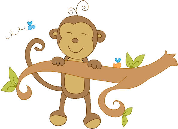 Animal Monkey - Jungle Baby Shower Clip Art (600x512)