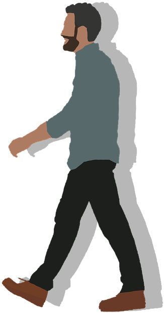 Cartoon People Walking - Cartoon Man Walking Png - (720x720) Png Clipart  Download