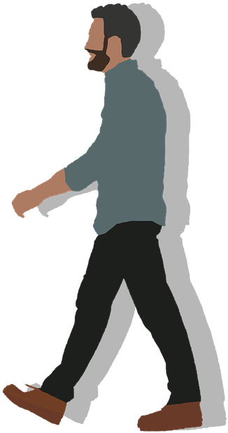 Cartoon People Walking - Cartoon Man Walking Png (720x720)